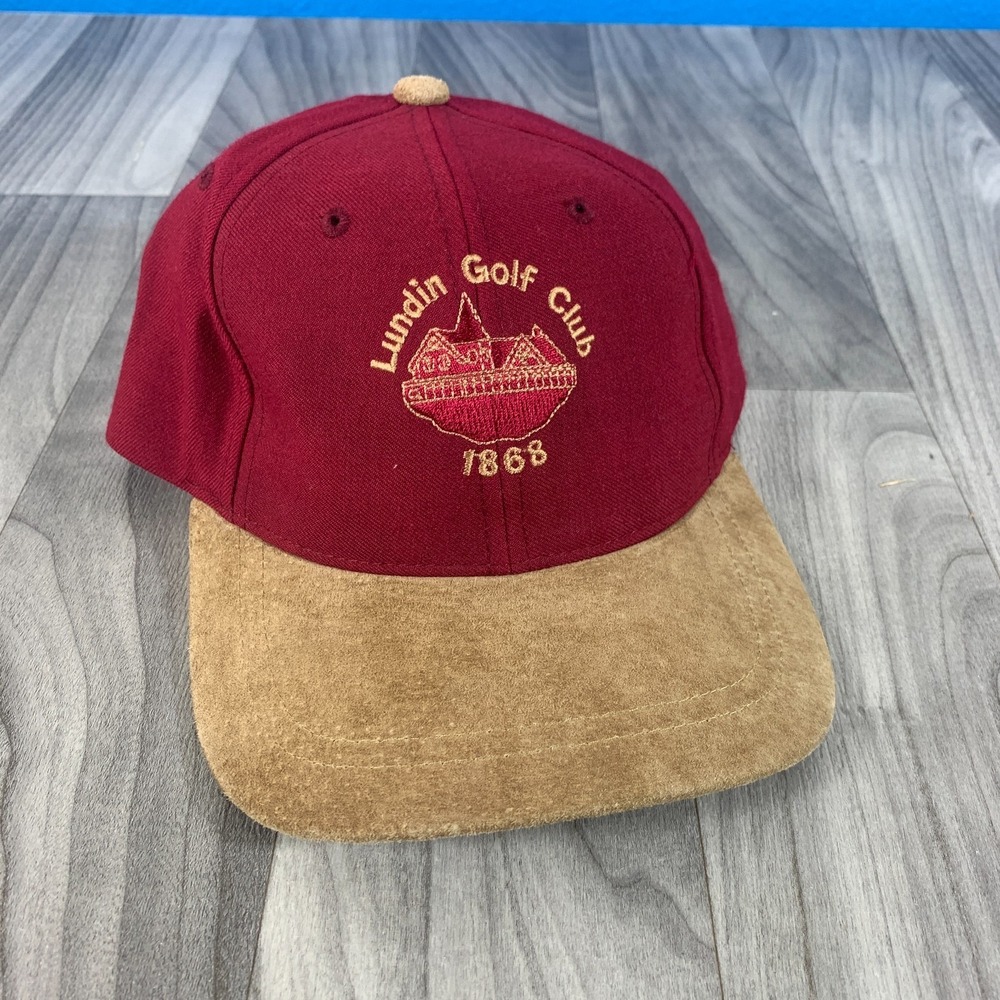 Vintage Lundin Golf Club 1868 Hat Red Strapback Kangol